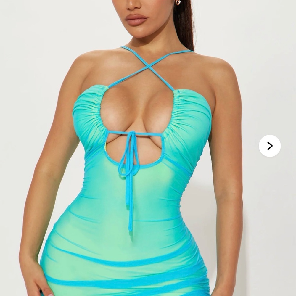 Fashion Nova Aqua Mini Dress